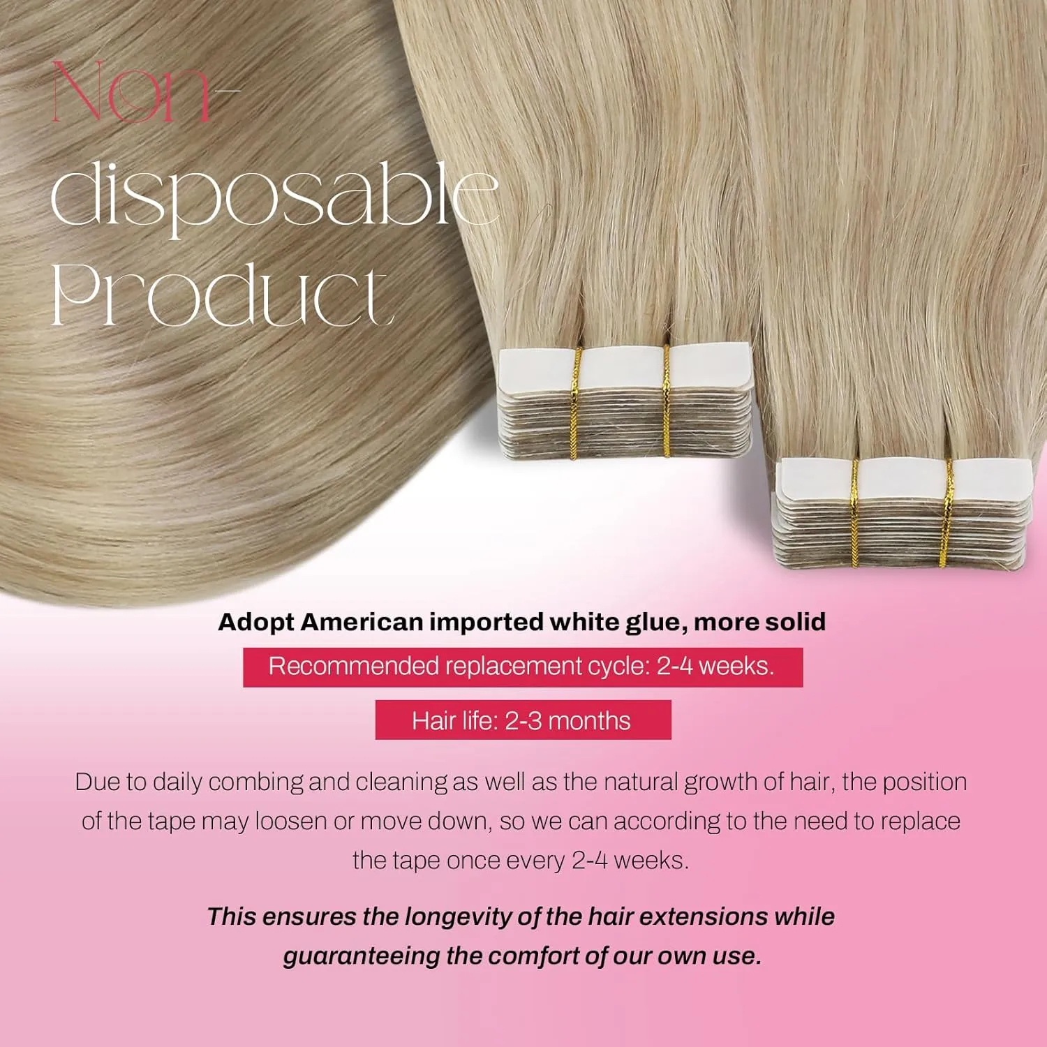 Moresoo Tape in Highlighted Hair Extensions Real Human Hair Ash Blonde Mix with Bleach Blonde Tape in Extensions Human Hair 20 Inch #P18/613 20pcs 50g