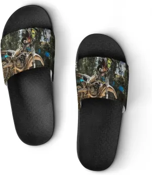 Motocross Motorcycle Vehicle House Slippers for Women Men Shower Slides Bathroom Sandals