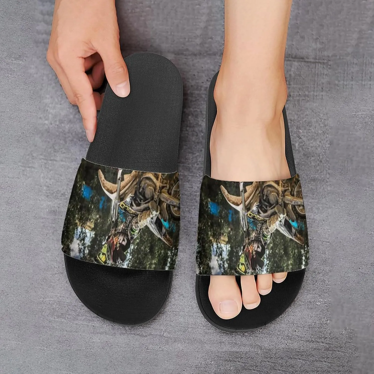 Motocross Motorcycle Vehicle House Slippers for Women Men Shower Slides Bathroom Sandals