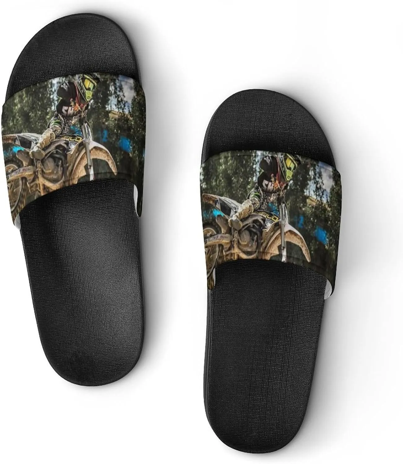 Motocross Motorcycle Vehicle House Slippers for Women Men Shower Slides Bathroom Sandals