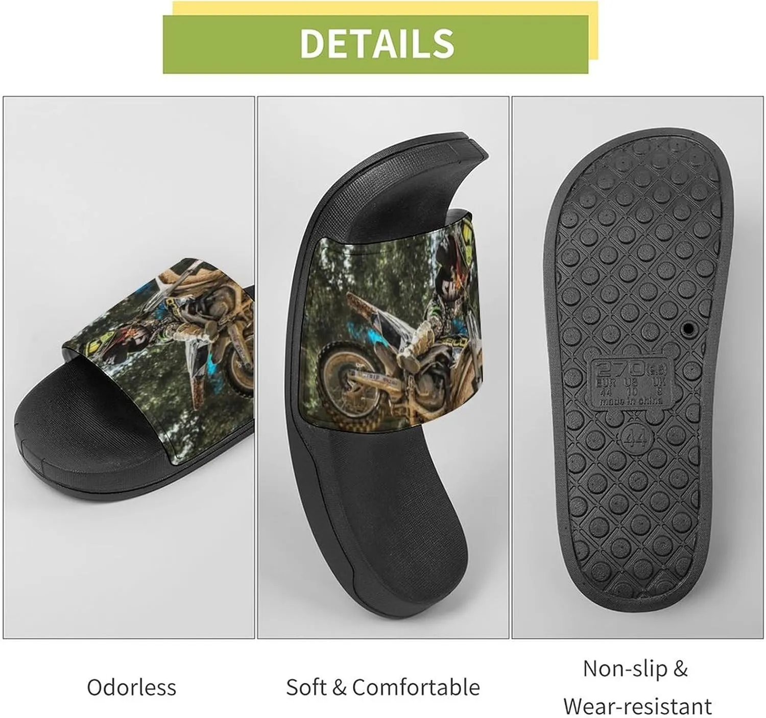 Motocross Motorcycle Vehicle House Slippers for Women Men Shower Slides Bathroom Sandals