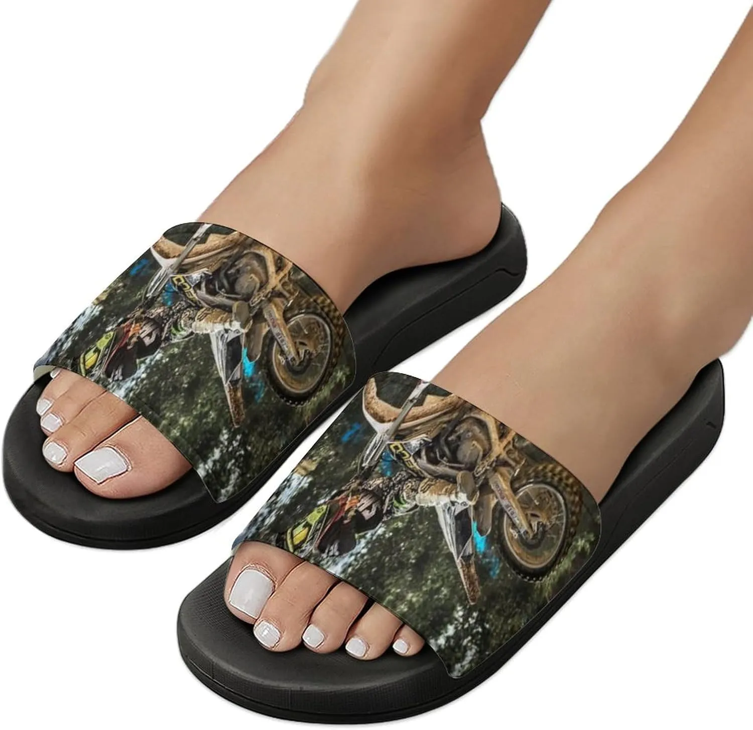 Motocross Motorcycle Vehicle House Slippers for Women Men Shower Slides Bathroom Sandals