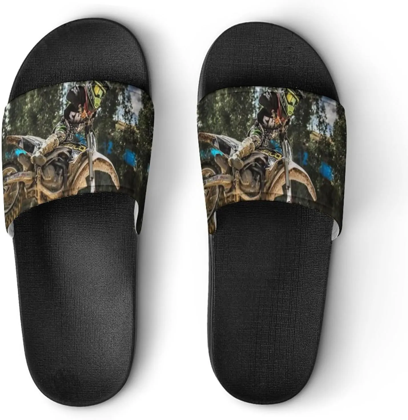 Motocross Motorcycle Vehicle House Slippers for Women Men Shower Slides Bathroom Sandals