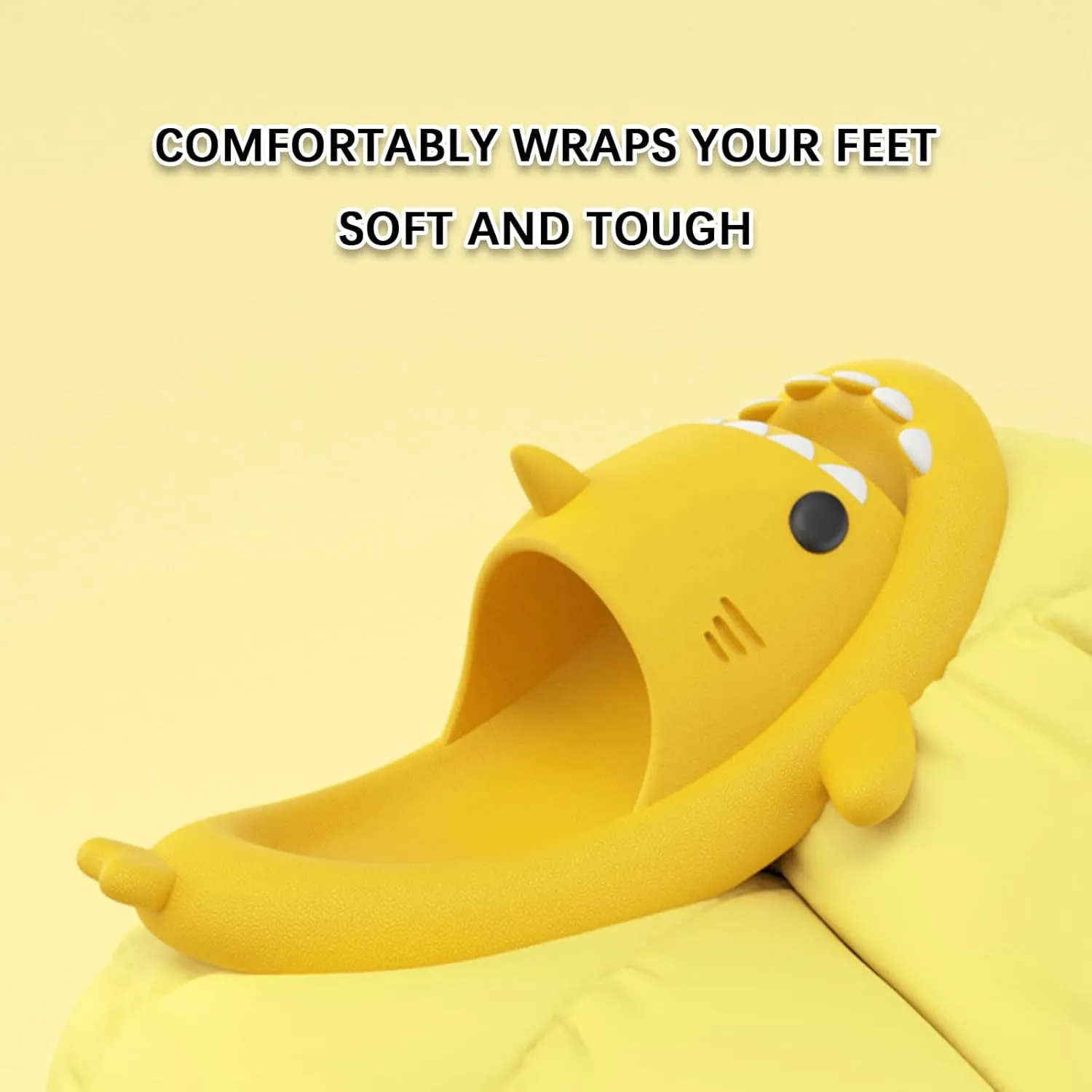 MOTOFUTURE Womens Mens Shark Slippers, Cartoon Shark Bathroom Slippers Super Soft Cloud Sliders Non-Slip Quick Dry Shower Slippers-Haze Blue||36/37