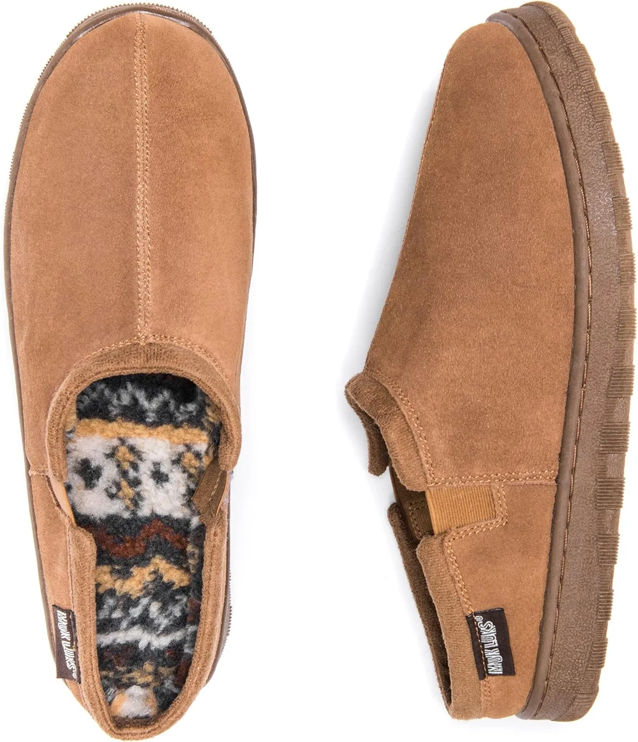 Muk Luks Men's Matt Printed Berber Suede Clog Slipper