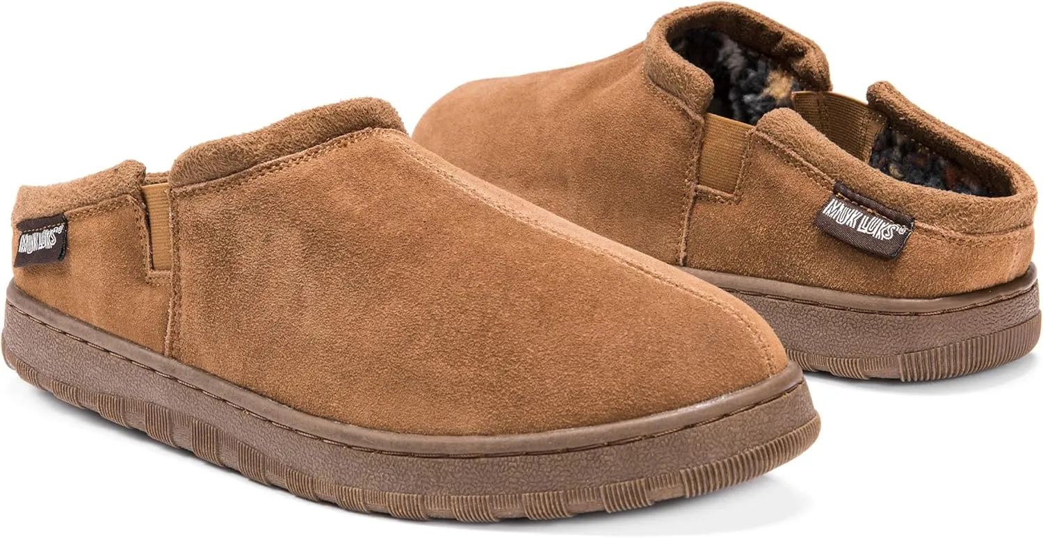 Muk Luks Men's Matt Printed Berber Suede Clog Slipper