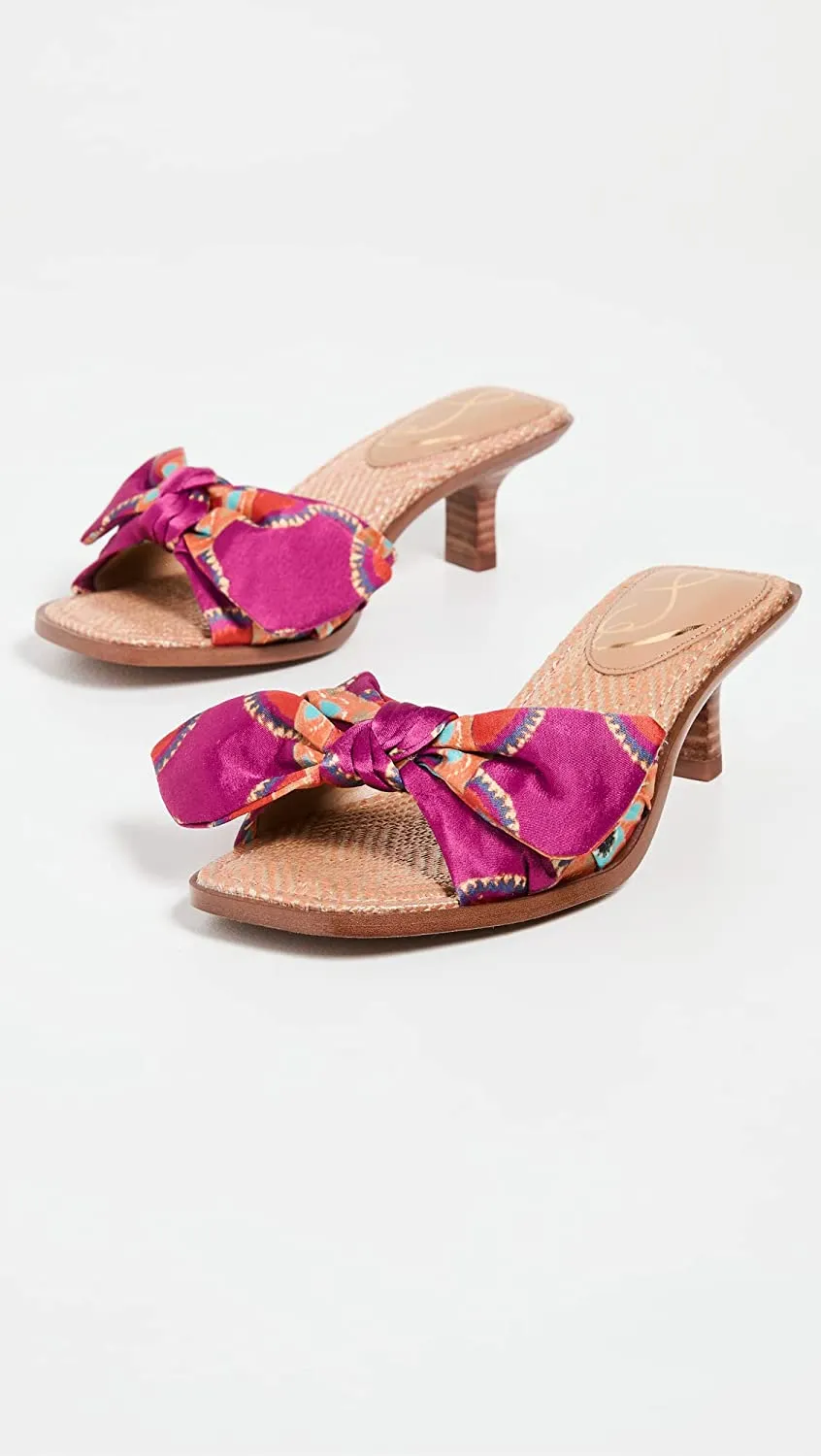 Mule Edelman Responsive Multi On Open Kitten Slip Orange Toe Discount coupons Sam Classic Heel Square Darcie