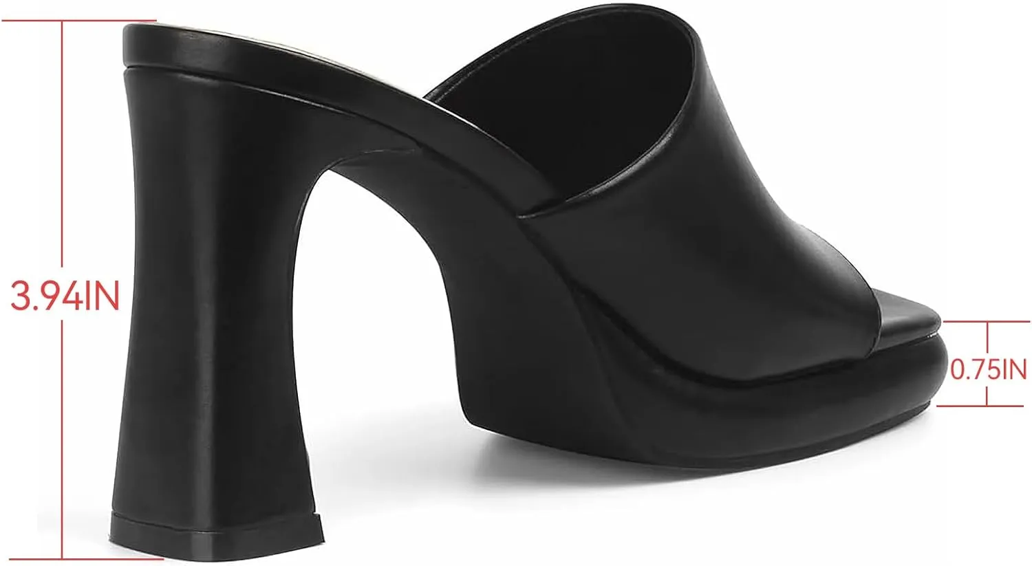MUSSHOE High Platform Sandals for Women Square Toe Chunky Heel Block Heeled Sandals Slip On Open Toe Comfortable Sandals