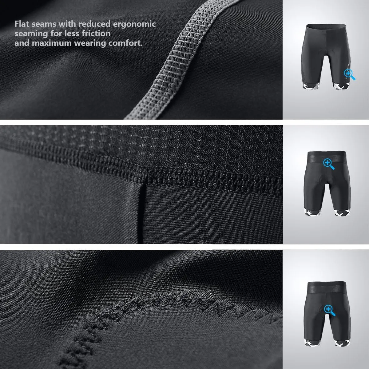 MY KILOMETRE Mens Triathlon Shorts with Adjustable Drawstring Easy Reach Leg Pockets Chamois for Long-Distance Tri Race