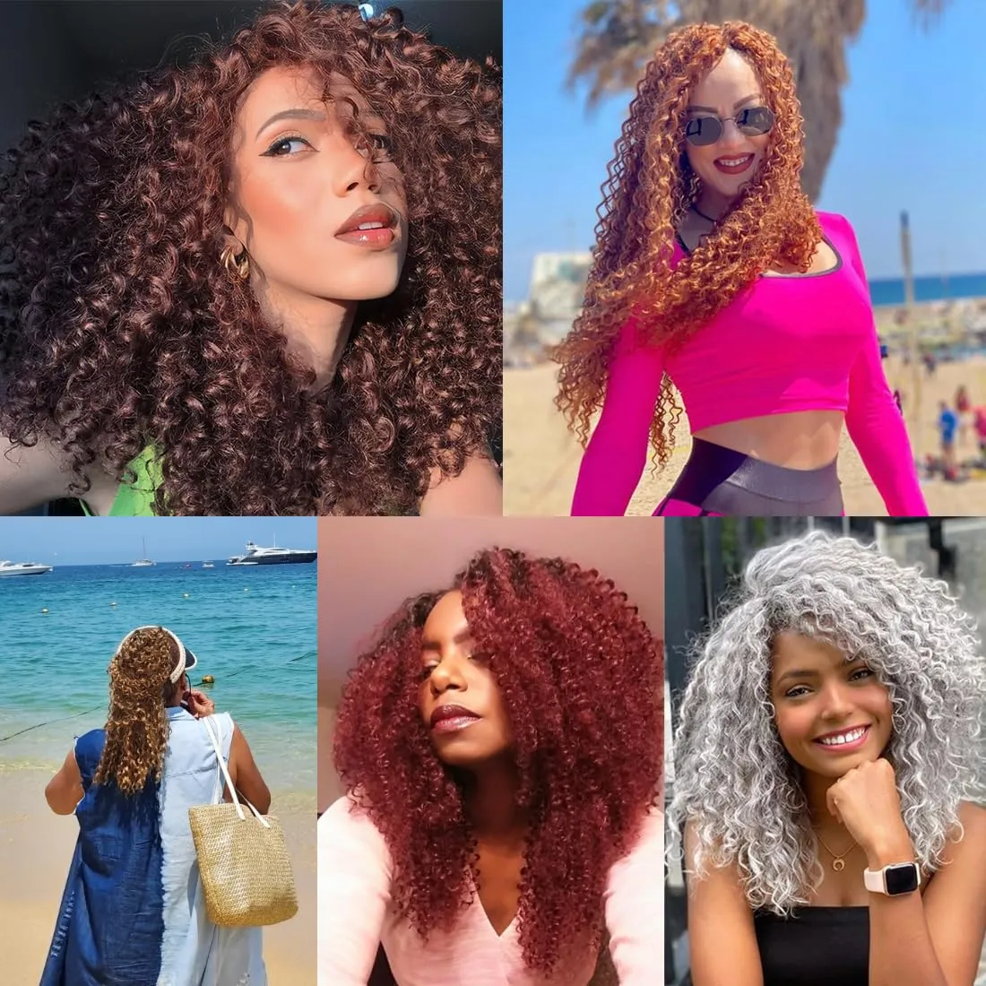 Natural Black Afro Kinky Curly Synthetic Hair Weave 3 Bundles 18 20 22 Inches 300 Gram Jerry Curly Weave Bundles Fiber Hair Extensions for Black Women