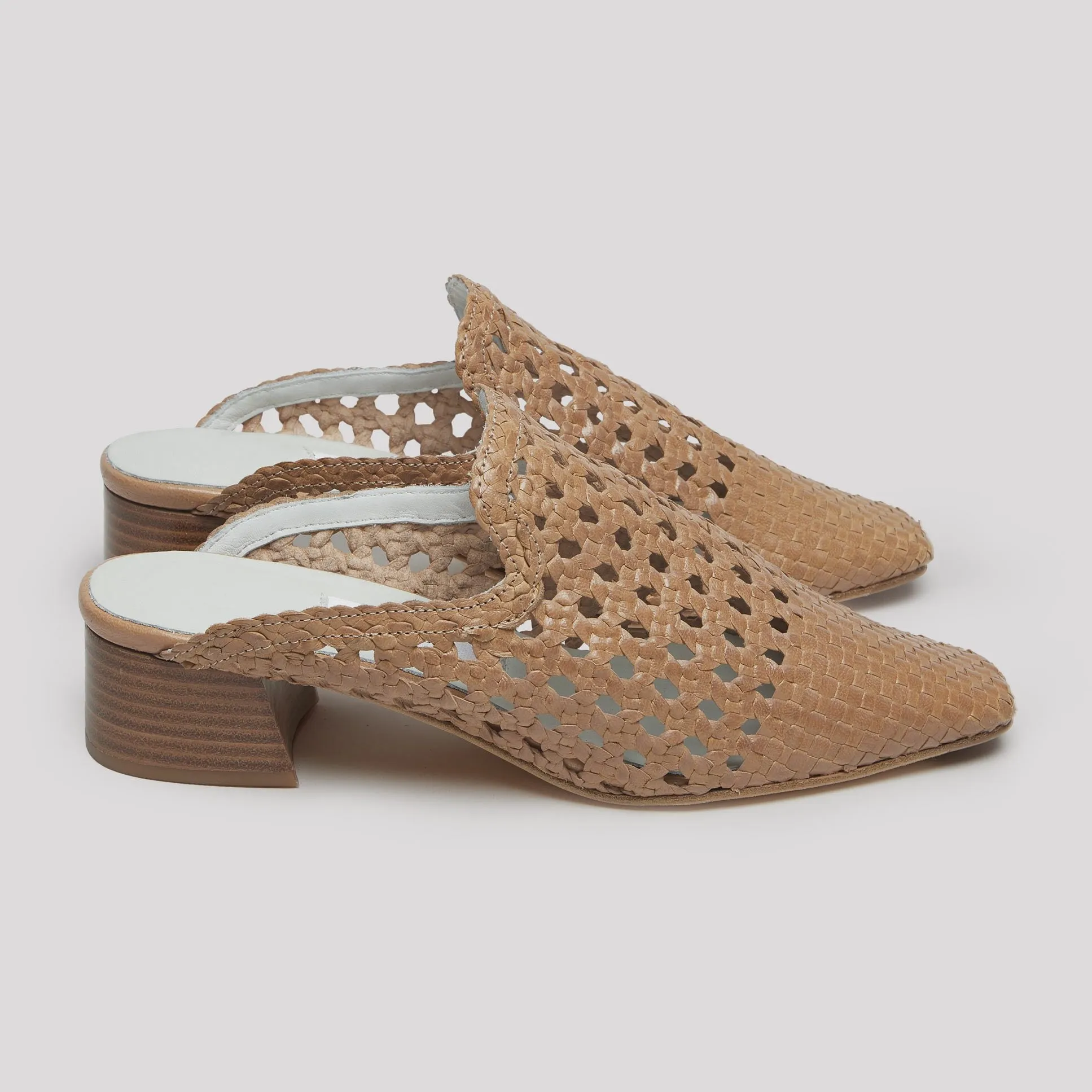 Natural Ida Mules Quality-assured Leather Fast worldwide shipping Woven