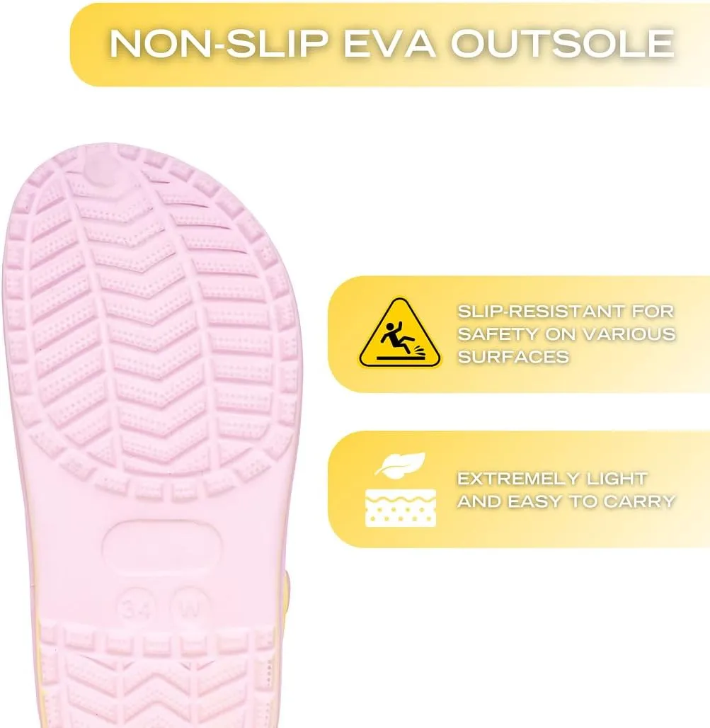 Nautica Kid's Girls Clogs Slip On Platform Slides Garden Shoes Water Sandals Beach Slipper for Children Indoor Outdoor