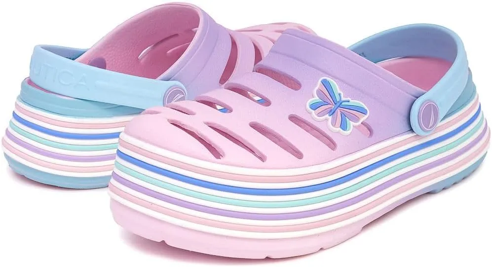Nautica Kid's Girls Clogs Slip On Platform Slides Garden Shoes Water Sandals Beach Slipper for Children Indoor Outdoor
