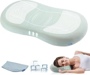 Neck Pillow Cervical Memory Foam Pillows for Pain Relief Sleeping,Neck Support Pillows for Sleeping,Adjustable Ergonomic Memory Foam Cooling Pillow for Neck and Shoulder Pain