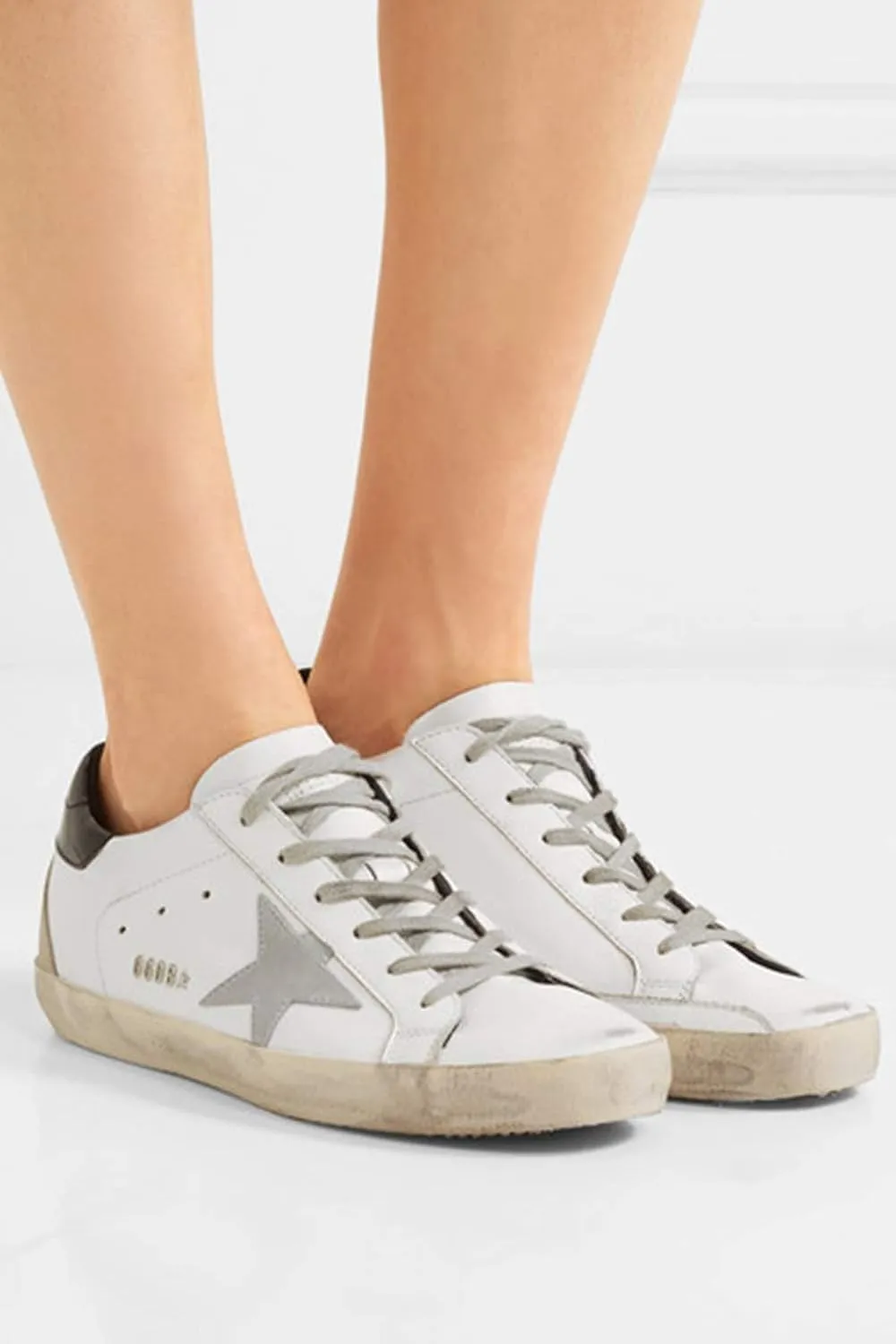 nesho Casual Leather Sneakers Super Star Womens Sport Shoes Slide