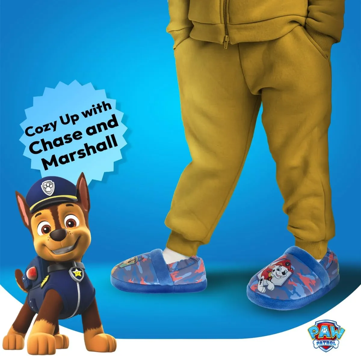 Nickelodeon Paw Patrol and Sponge Bob Squarepants - Toddler Boys Chase and Marshall House Shoes - Plush Lightweight Warm indoor Comfort Soft Aline House Slippers (Toddler/Little Kid/Big Kid)