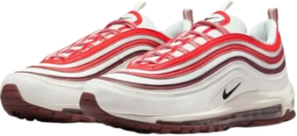 Nike Air Max 97 Men's Shoes (FN6957-101, Summit White/Dark Team Red/Dragon Red/Black) Size 8.5