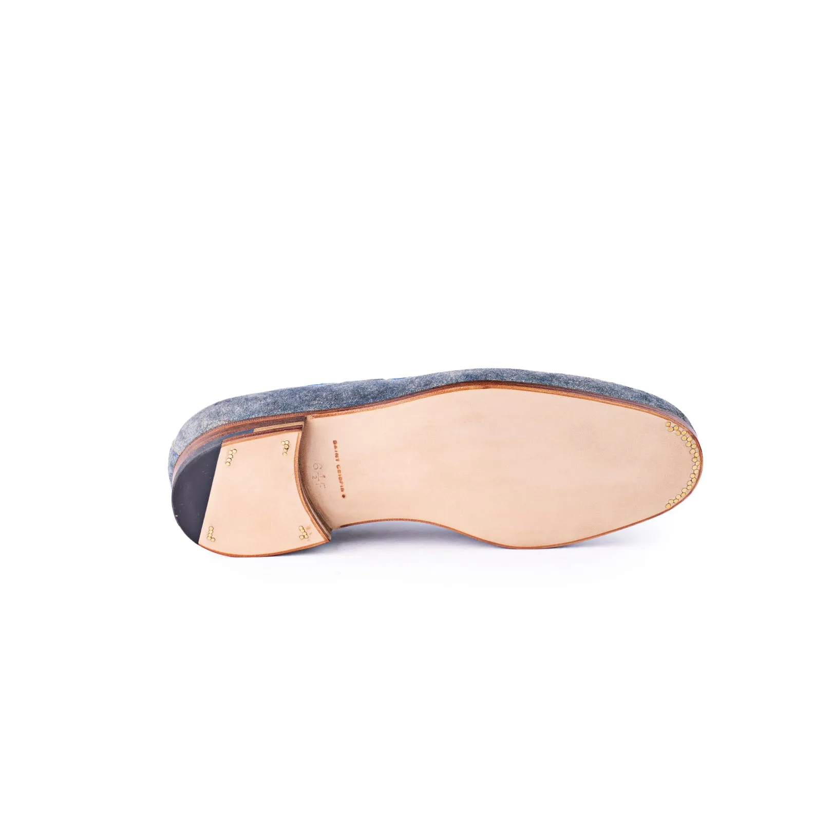 Norwegian Loafer with hand stitched apron and X strap