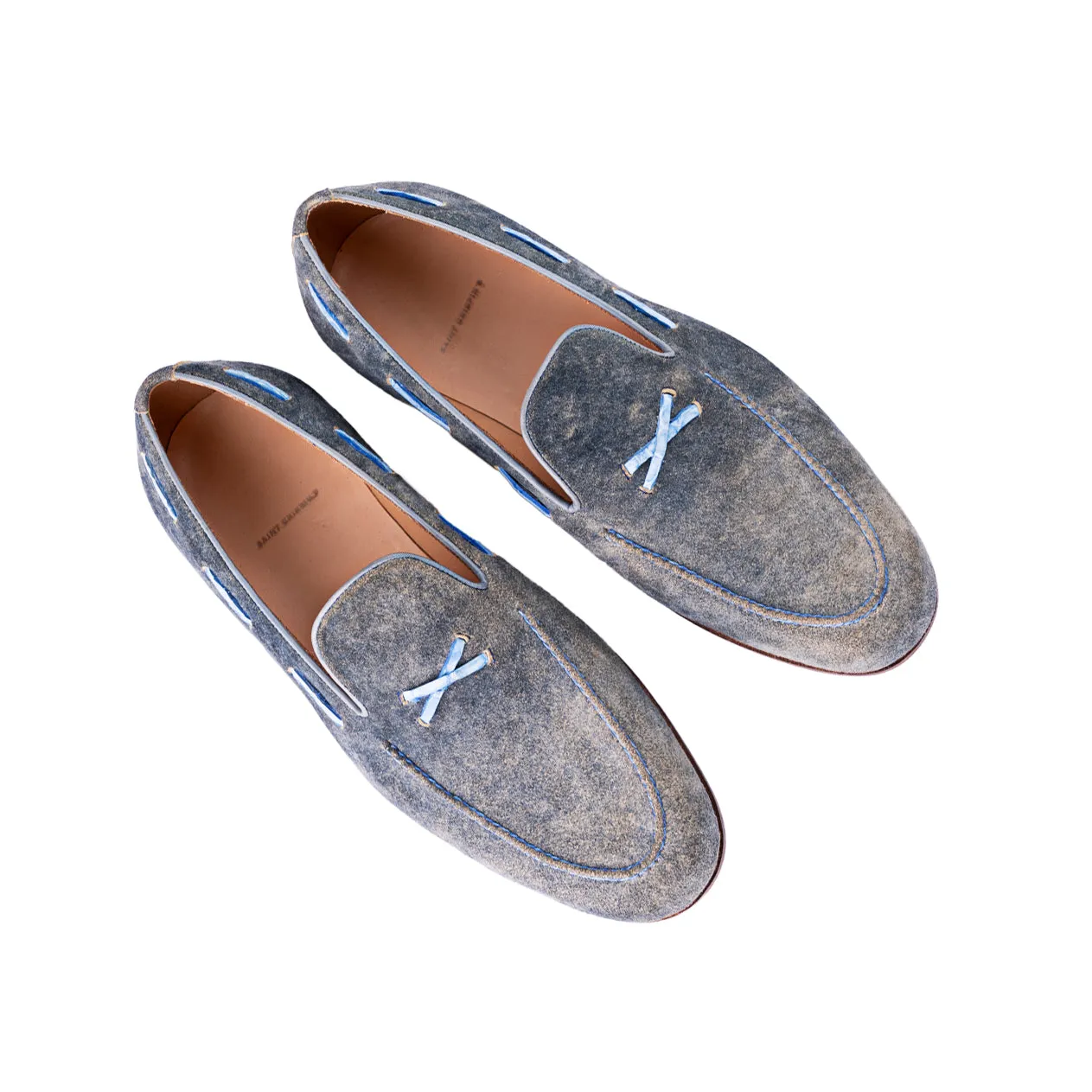 Norwegian Loafer with hand stitched apron and X strap