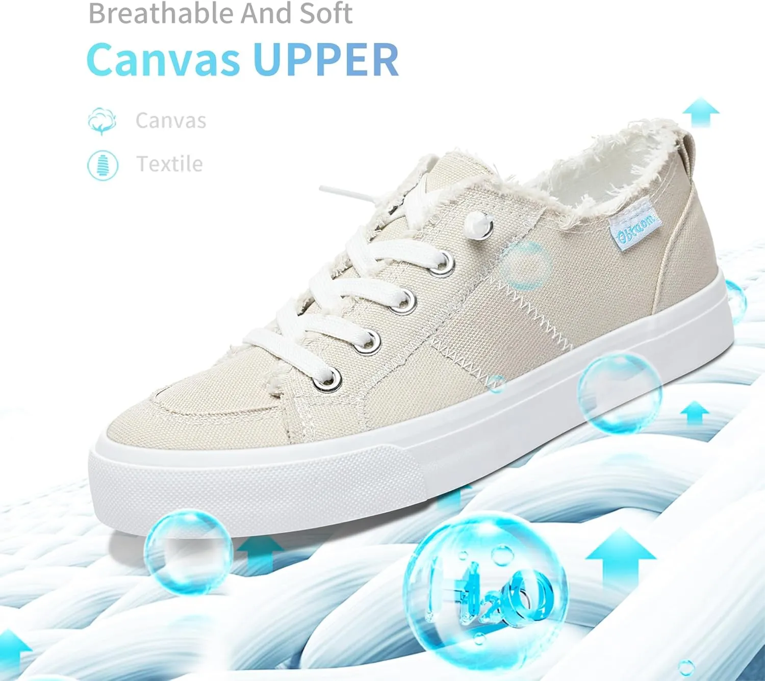 Obtaom Women's Play Fashion Sneaker White Color Washed and Leopard Canvas Slip on Shoes