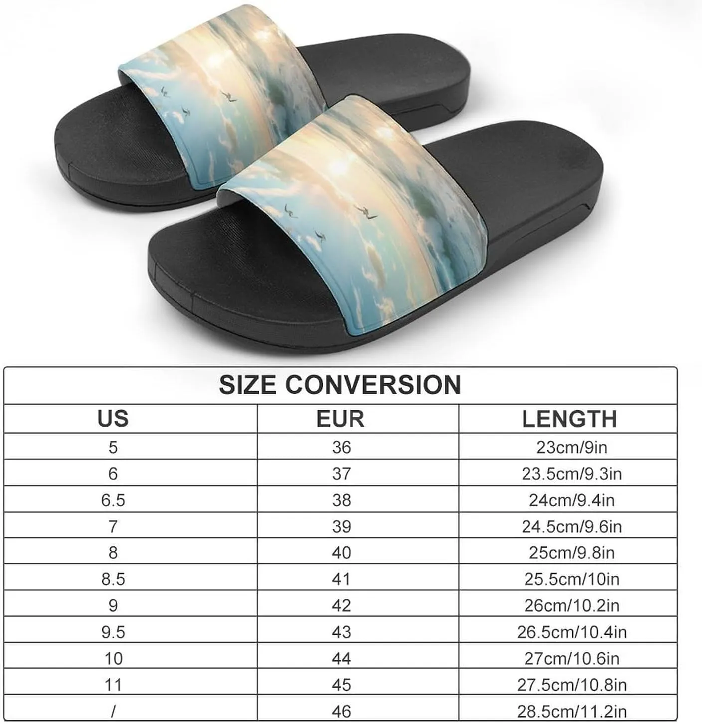 Ocean Beach Nauture Sunrise Coastal PVC Home Slippers Non-Slip Shower Shoes Casual Bathroom Slippers for Women Men