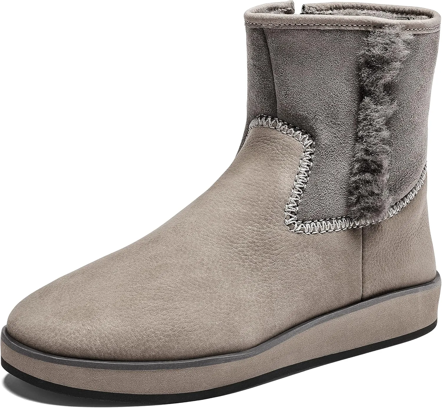 OLUKAI Pa'ina Hulu Women's Winter Boot, Soft Waterproof Leather & Wet Grip Sole, Medial Side Zipper for Easy Slip-On, Comfortable & Cute Style