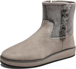 OLUKAI Pa'ina Hulu Women's Winter Boot, Soft Waterproof Leather & Wet Grip Sole, Medial Side Zipper for Easy Slip-On, Comfortable & Cute Style