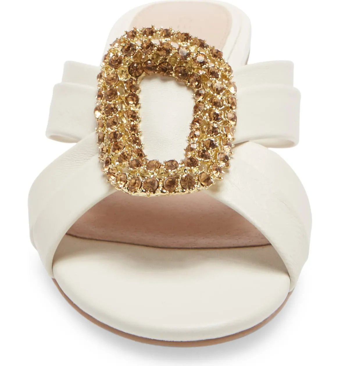 On White Embellished Mule New Sandal Special discount Cecelia York Slip Slide Paradise Alabaster Refined