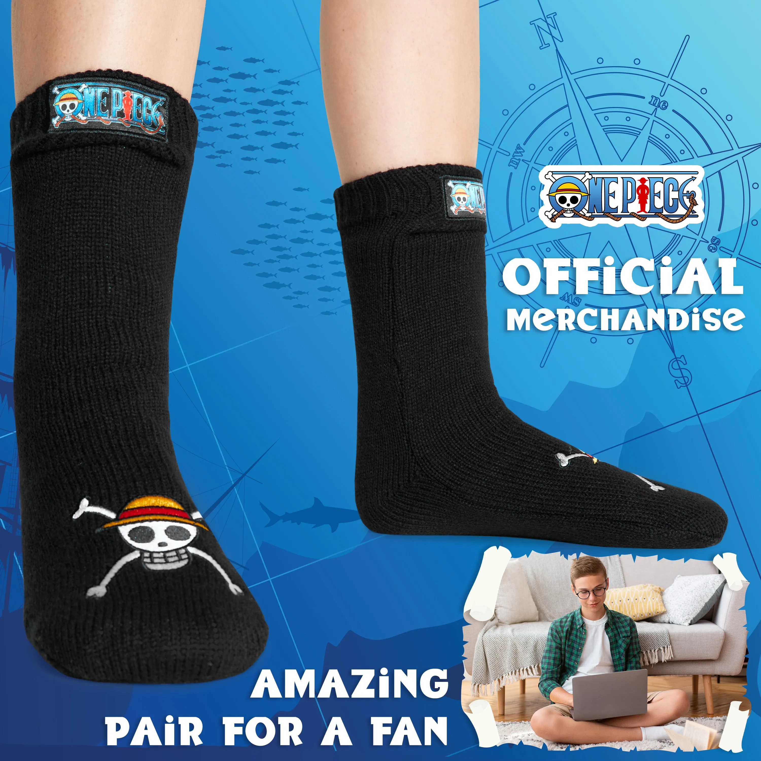 One Piece Fluffy Socks for Teenagers - Soft and Warm Slipper Socks