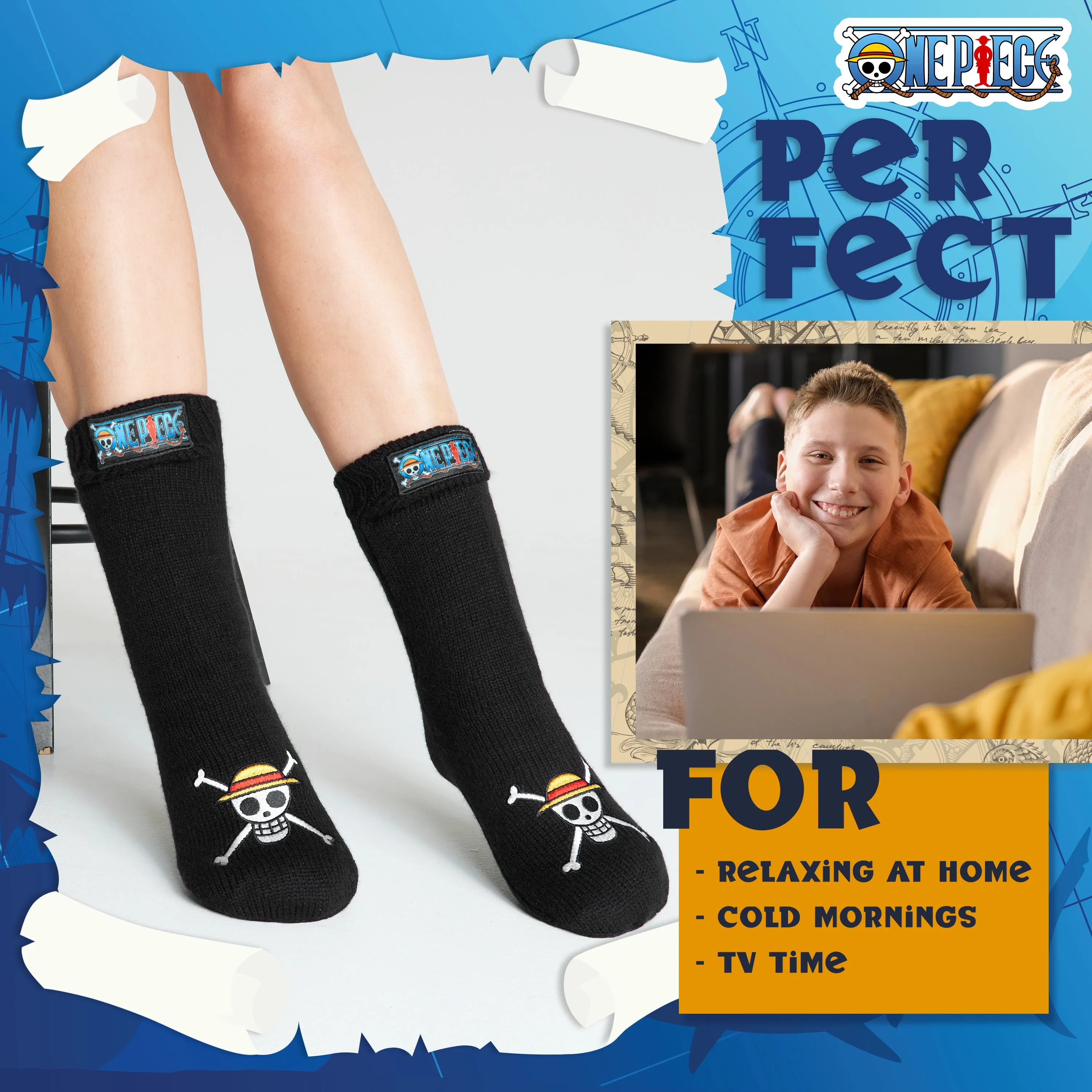 One Piece Fluffy Socks for Teenagers - Soft and Warm Slipper Socks