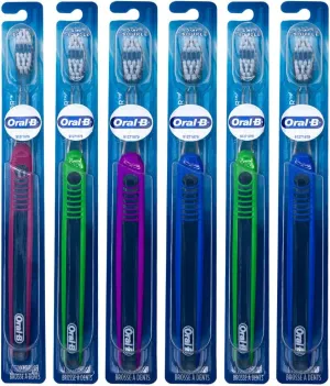 Oral-B Indicator Flat Trim Toothbrush, 30 Soft (Colors Vary) -Pack of 6
