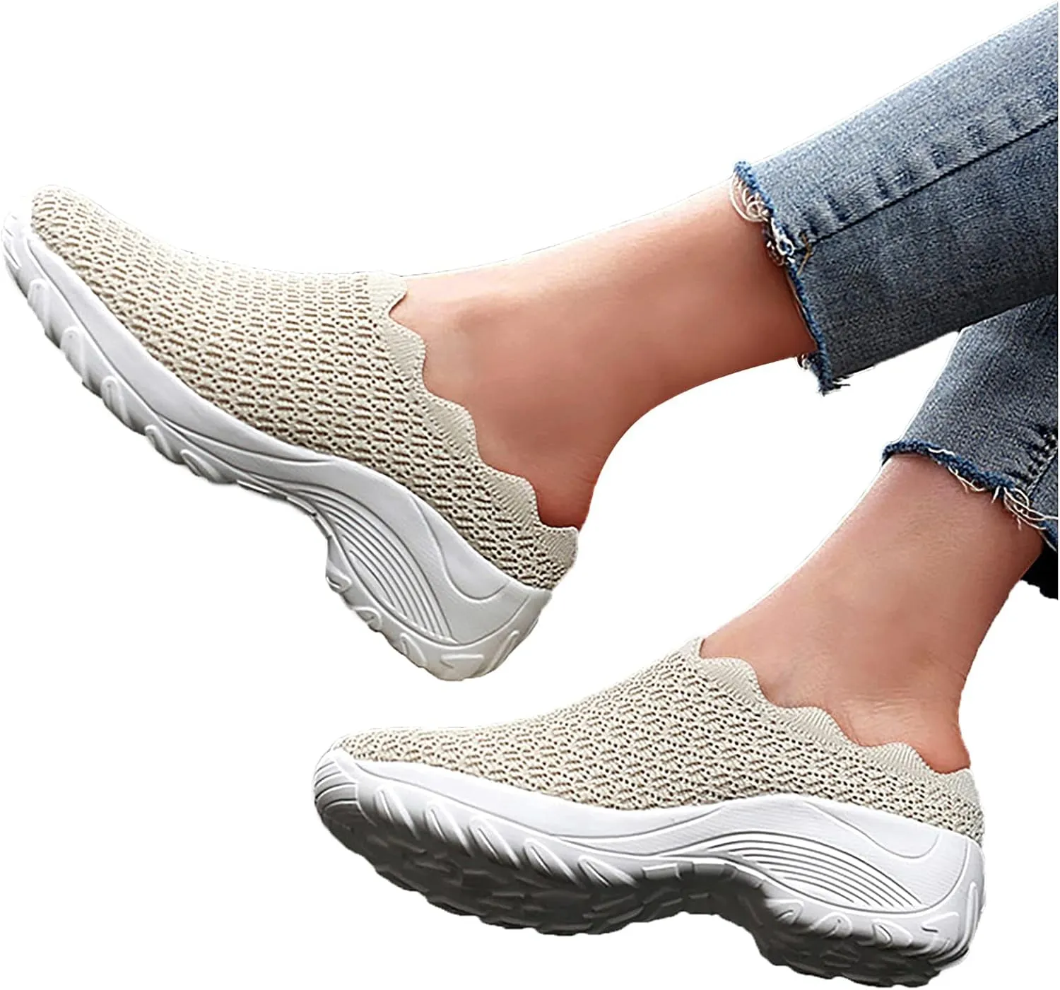 Orthopedic Platform Loafers Women's Lightweight Mule Sneakers Summer Flats Comfort Walking Shoes Closed Toe Loafer