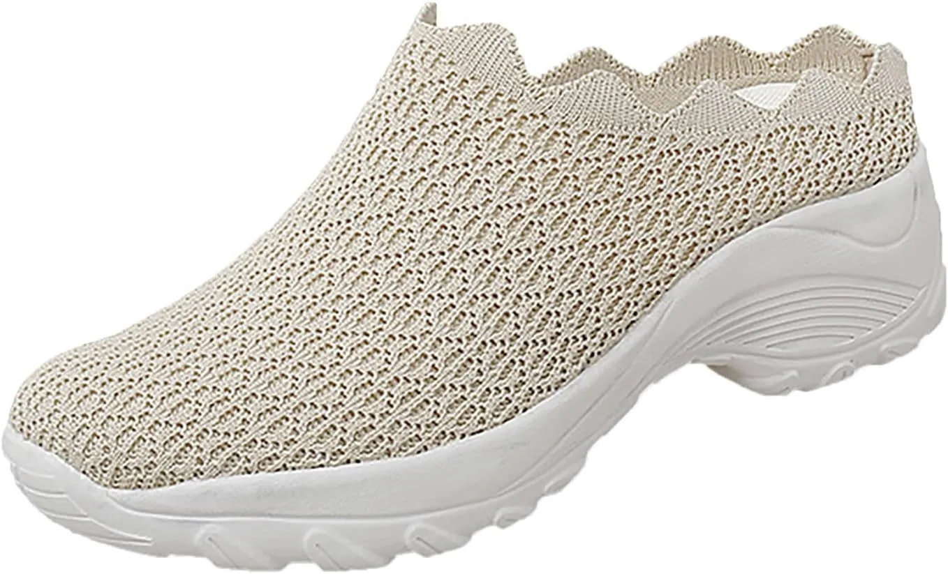 Orthopedic Platform Loafers Women's Lightweight Mule Sneakers Summer Flats Comfort Walking Shoes Closed Toe Loafer