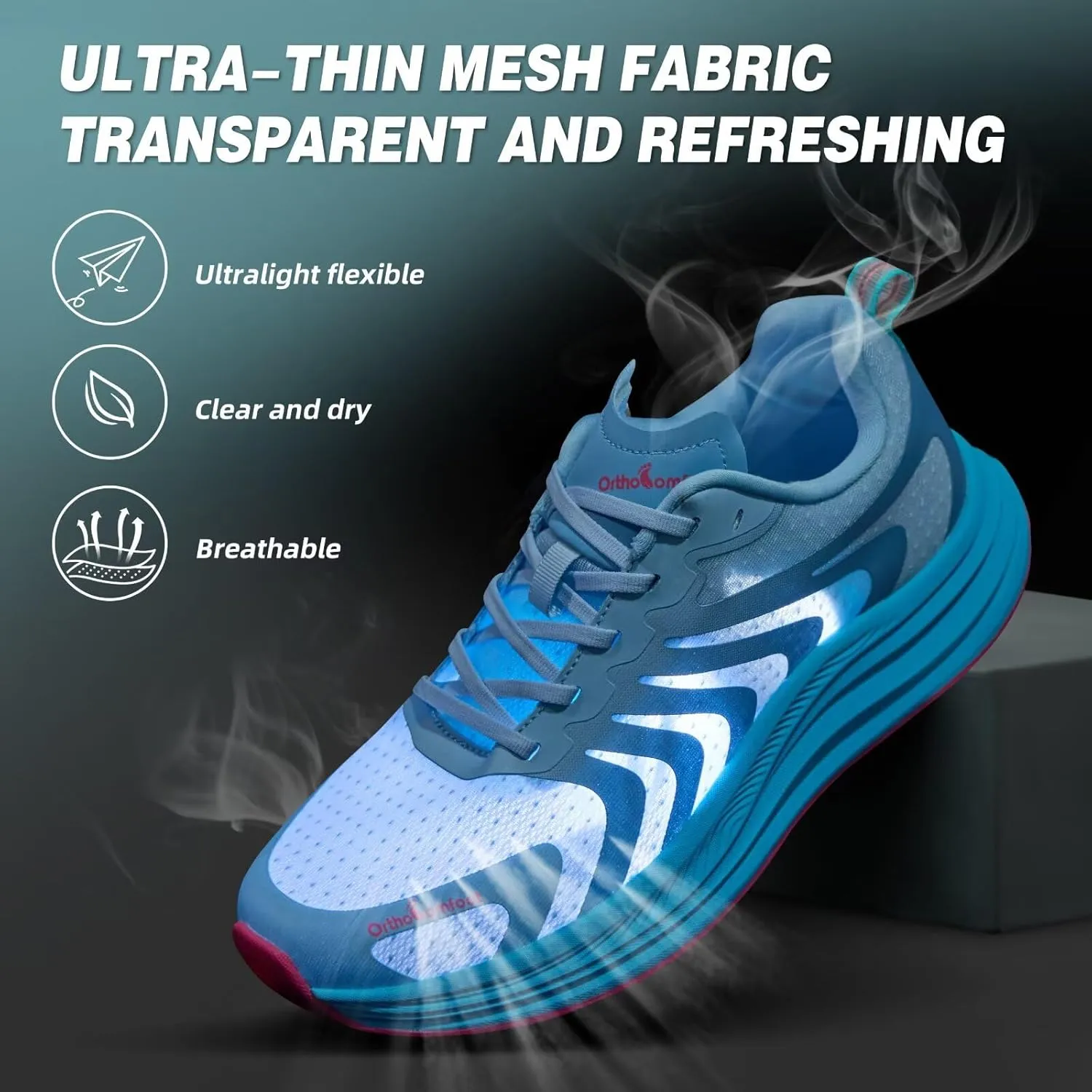 Orthopedic Road Running Shoes for Womens, Comfortable Casual Arch Support Plantar Fasciitis Flat Feet Tennis Walking Shoes, Orthotic Supportive Athletic Sports Sneakers for Foot Heel Pain Relief