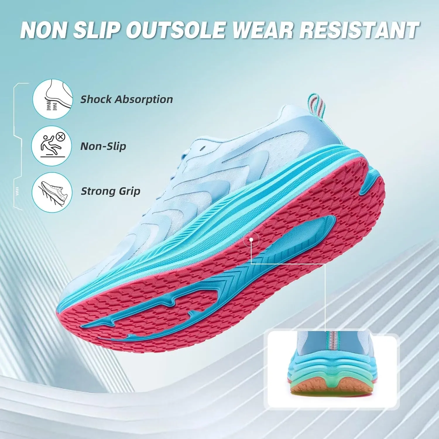 Orthopedic Road Running Shoes for Womens, Comfortable Casual Arch Support Plantar Fasciitis Flat Feet Tennis Walking Shoes, Orthotic Supportive Athletic Sports Sneakers for Foot Heel Pain Relief