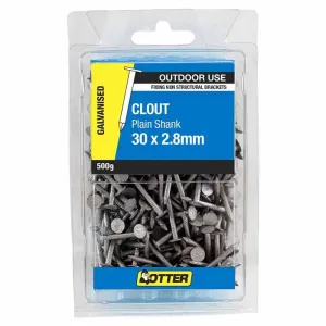 Otter Nail Clout Galvanised 30x2.80mm 500g CLPG3028G6