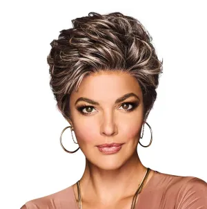 OUT THE DOOR Short And Sassy Boy Cut Wig, Shake and Go Style Designer Series by Hairuwear, Average Cap Size, GF12-22SS Cappuccino