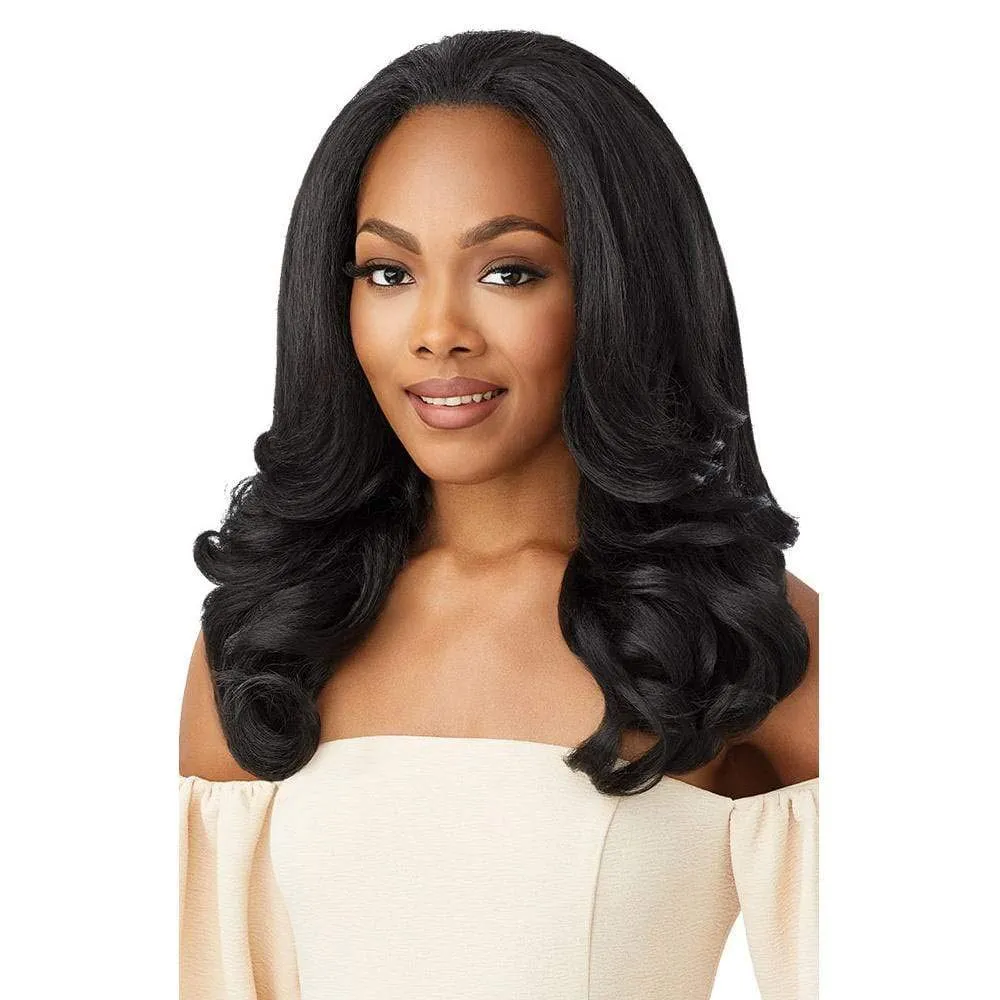 Outre Quick Weave Self Styled in 60 Seconds Neesha Soft & Natural New Half Wig Cap Laysflat Requires Less Leave Out NEESHA H301 (CHOCOLATE FROST)