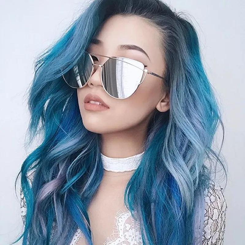 Oversize Thin Cross Brow Mirrored Flat Lens Sunglasses A545
