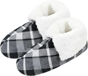 Panda Bros Men's Slipper Socks, Winter Non-Skid Warm Slipper Booties, Cozy Soft Indoor Socks with Fluffy Sherpa Lined