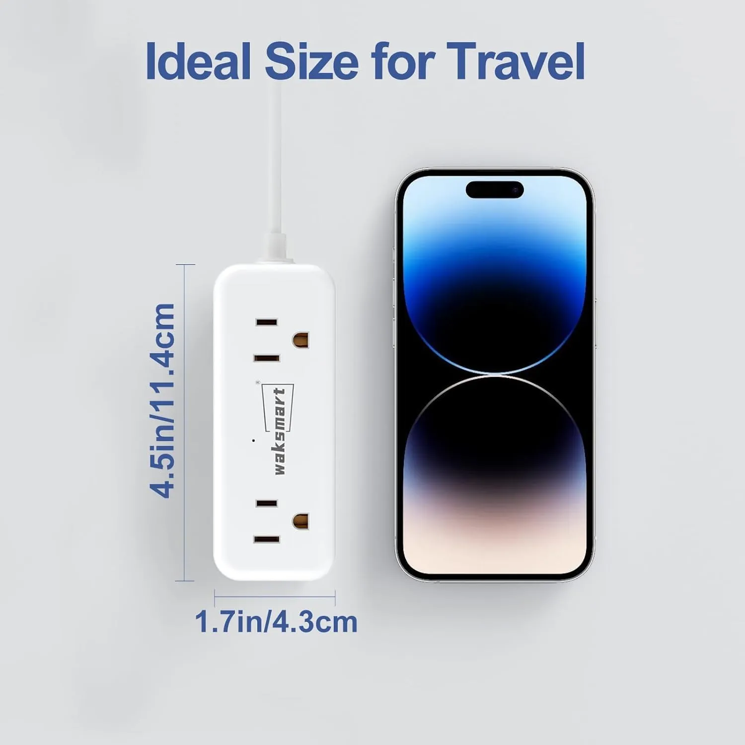 PD20W Flat Plug Power Strip -3 Ft Flat Plug Extension Cord with 4 AC Outlets 3 Quick Charging USB Ports, Flat Outlet Wall Plug Compact for College Dorm, Travel, Home, Office Desk Accessories