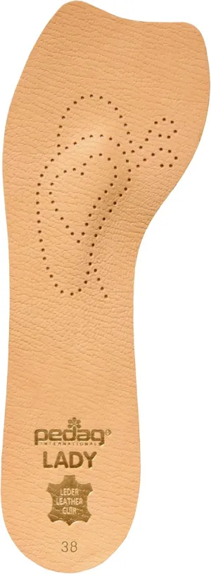 Pedag 121 Lady 3/4 Ultra Thin Leather Self Adhesive Insole for All Heels, Tan, Women's 7