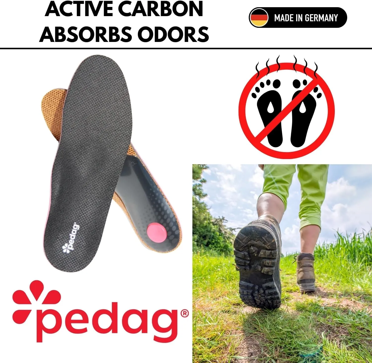 Pedag Plantar Fasciitis | German Made | Arch Support Orthotic Insoles Inserts for Men and Women | Heat Moldable Shoe Inserts | Medium and High Arch | Foot Pain Relief | Anti Odor | Women US 10/ EU 40