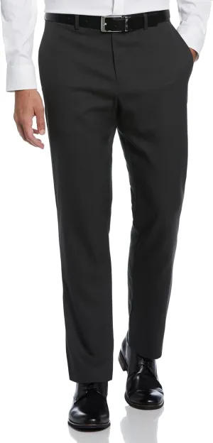 Perry Ellis Portfolio Modern Fit Twill Men's Dress Pants, Flat Front, Stretch Fabric, Soft and Durable, Straight Leg