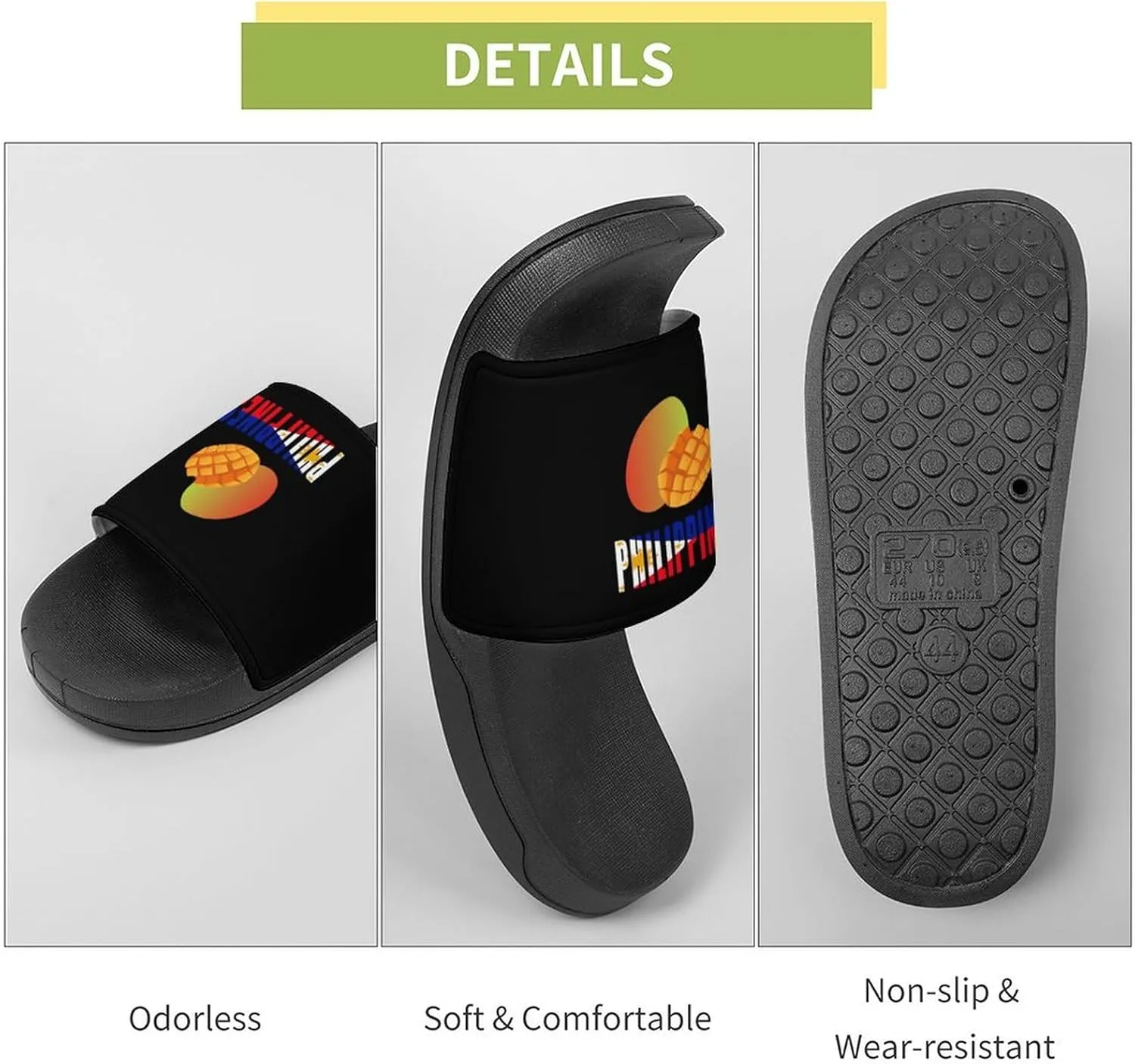 Philippines Mango Filipino Slippers Indoor Outdoor Unisex House Slipper Shower Slippers Non-Slip Open Toe Shoes