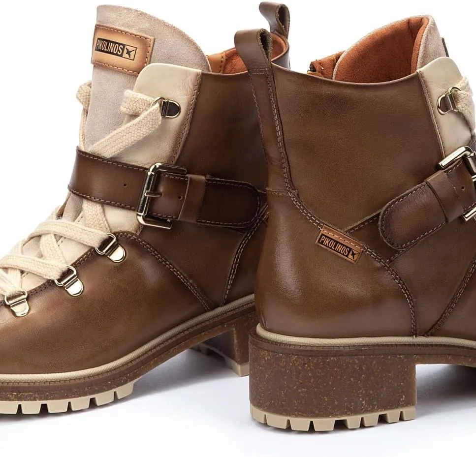 PIKOLINOS Flat Ankle Boots Leather Aspe for Woman