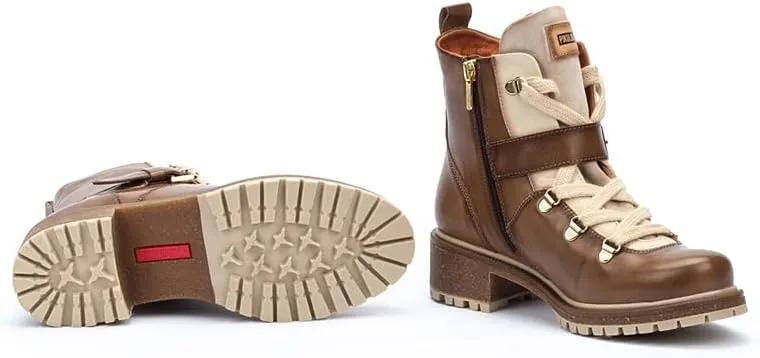 PIKOLINOS Flat Ankle Boots Leather Aspe for Woman