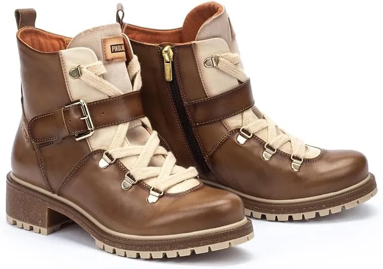PIKOLINOS Flat Ankle Boots Leather Aspe for Woman