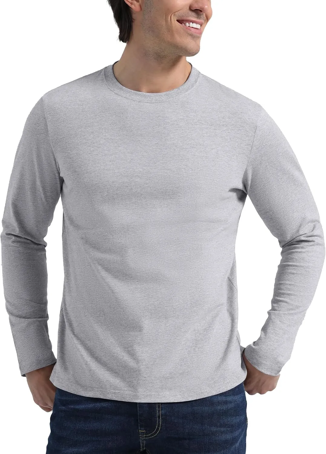 Pioneer Camp Mens T Shirts Cotton Casual Crew Neck Short/Long Sleeve Basic Heavyweight Soft Plain Tees Classic Fit Tshirts