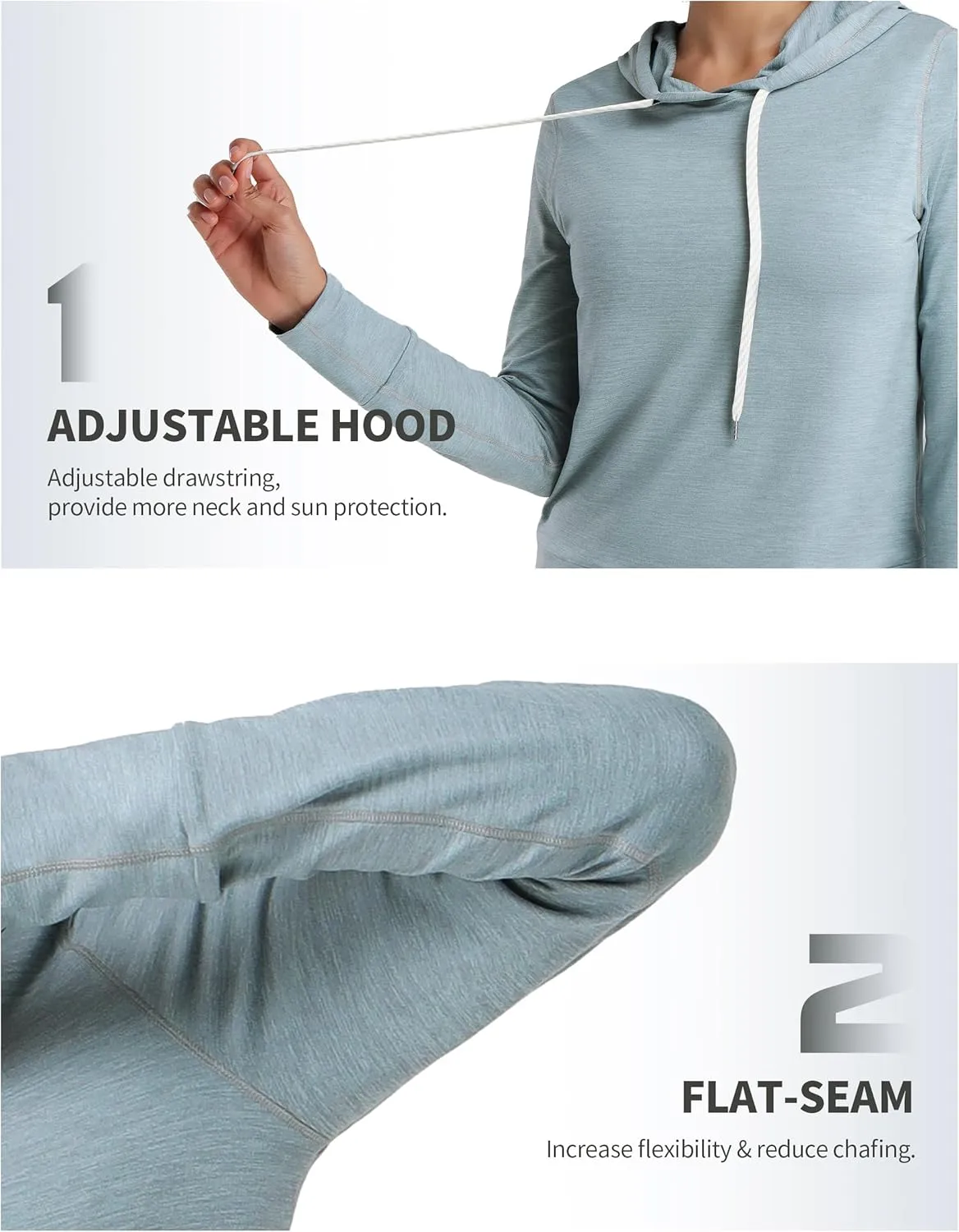 Pioneer Camp Women's Lightweight Hoodies Pullover Thin Soft Gym Hooded Sweatshirt Workout Athletic Running Yoga Casual Tops